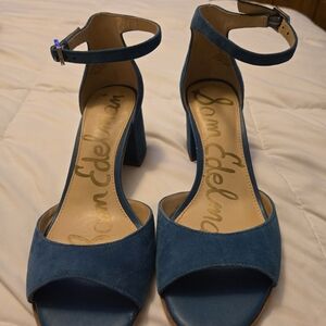 Sam Edelman suede open toe pumps